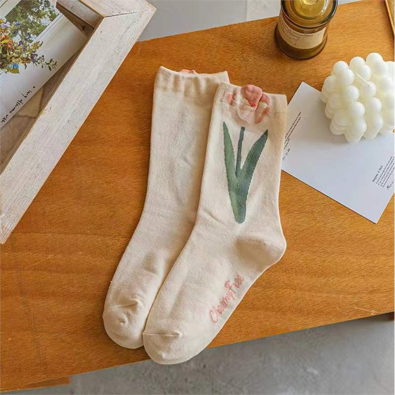Chaussettes Fleuries Décontractées