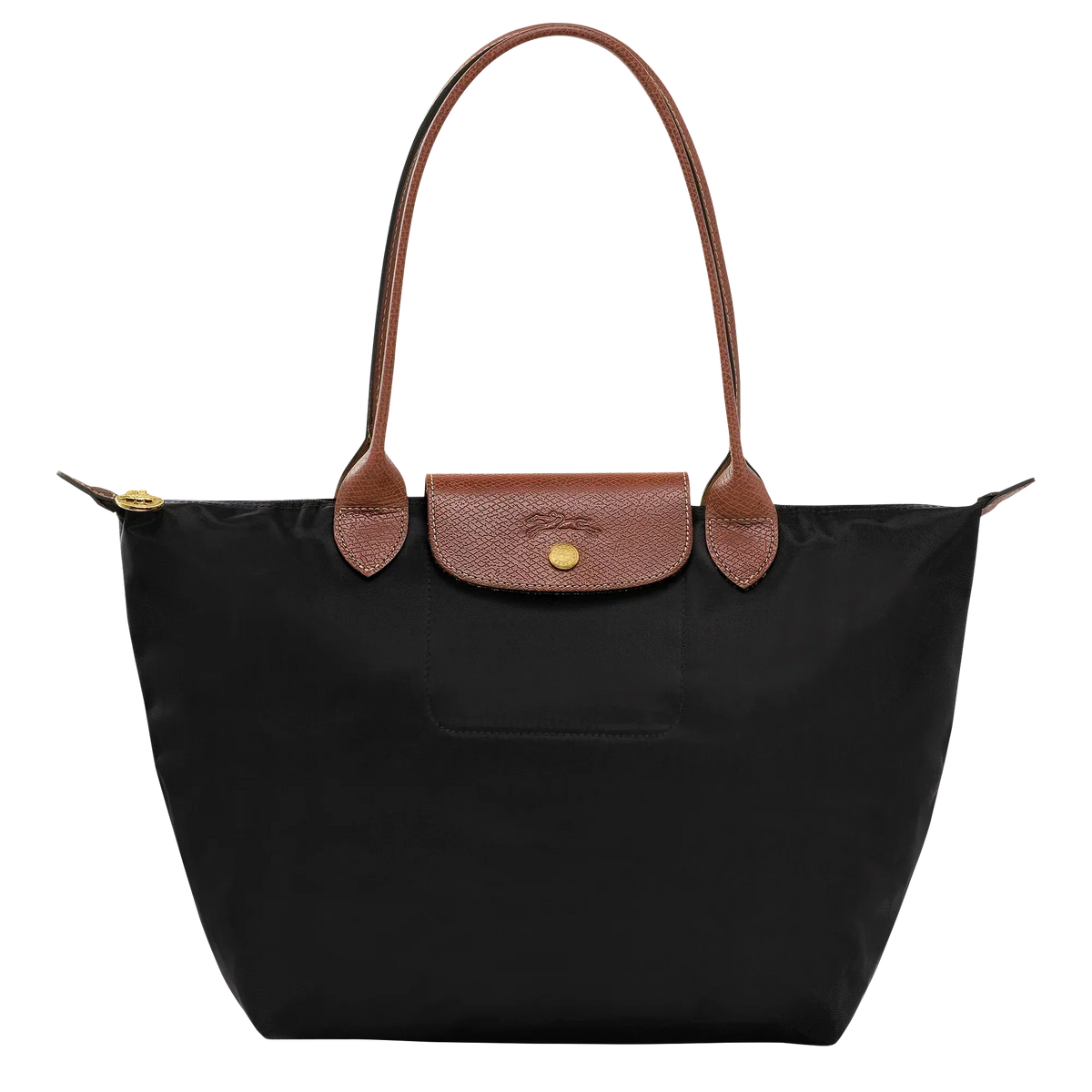 Madeleine | Sac cabas pliable moyen noir cognac