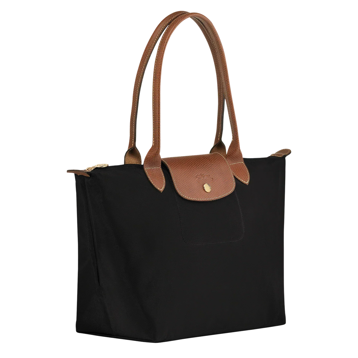 Madeleine | Sac cabas pliable moyen noir cognac