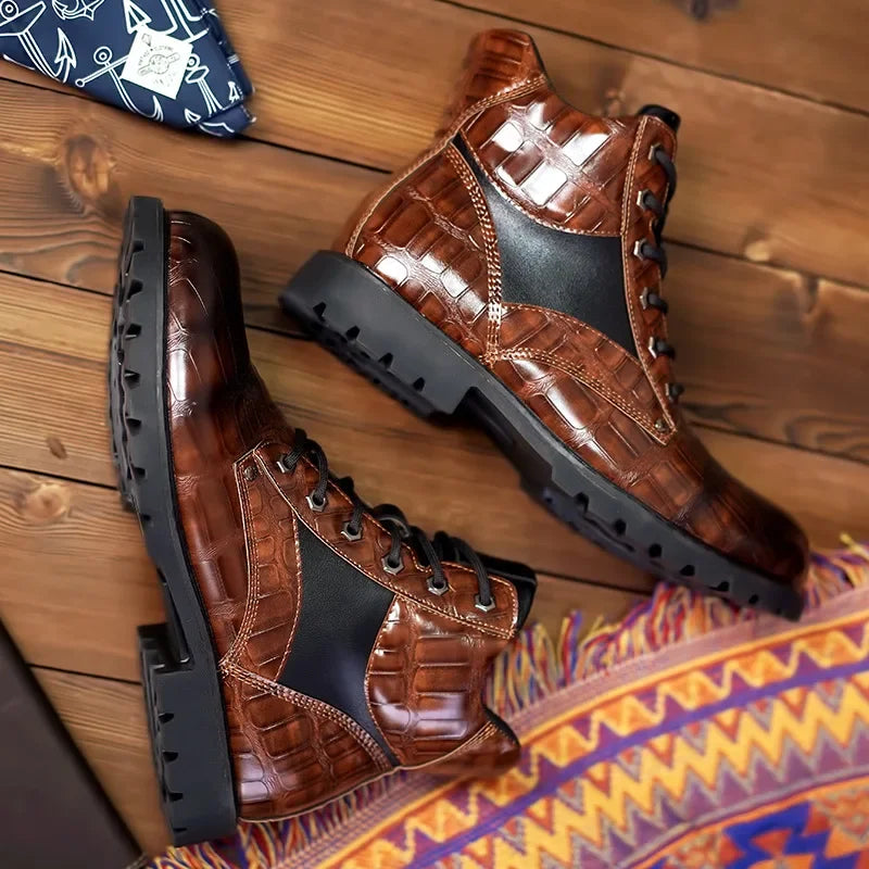 Rendell™ | Bottes en cuir crocodile