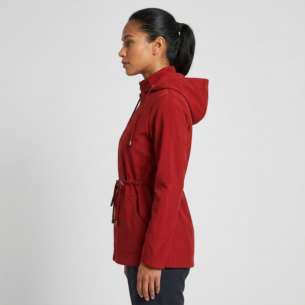 Qing - Veste à Capuche Zippée avec Cordon de Serrage