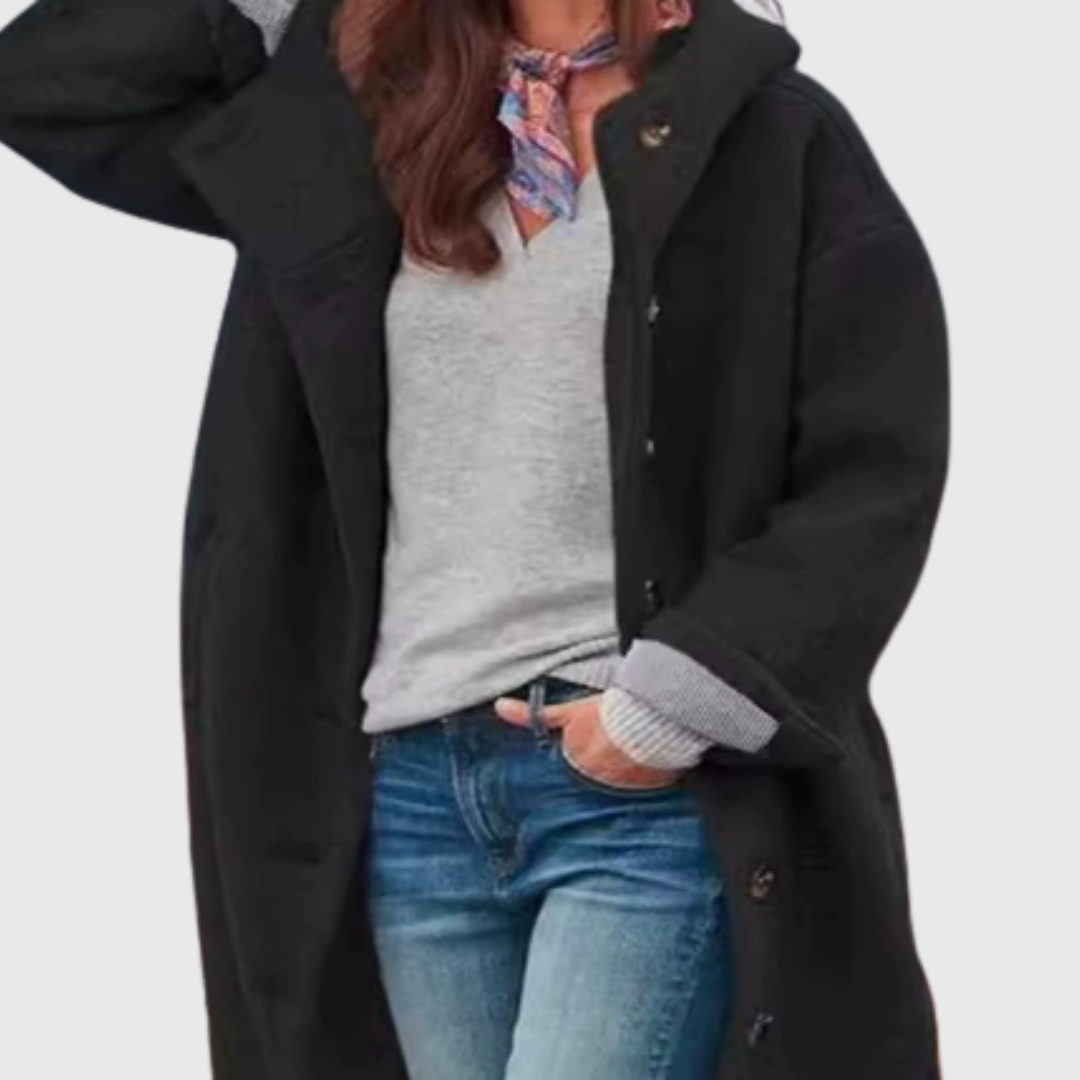 Manteau Oversized pour Femmes avec Fermeture Boutonnée et Poches Latérales